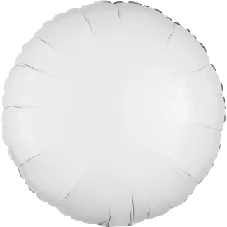 Folienballon Metallic weiß rund 43 cm