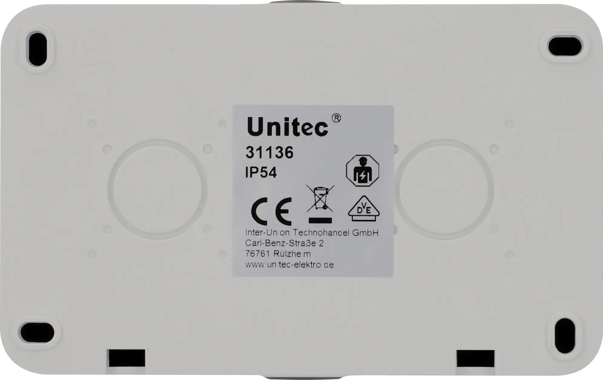 Unitec Kombi A/W Steckdose Feuchtraum Mini, dunkelgrau, Aufputz, waagerecht