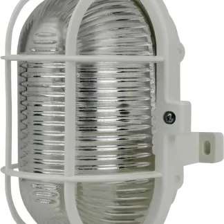 Ovalleuchte 60 Watt PVC-Korb weiß