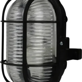 Ovalleuchte 60 Watt PVC-Korb schwarz