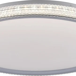 Leuchten Direkt LED Deckenleuchte Kari silber Ø 51 cm 40 W dimmbar