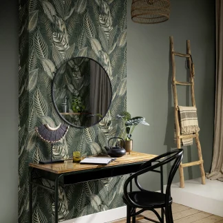 Rasch Vliestapete 752687 African Queen III, Lederstruktur grün, 10,05 x 0,53 m