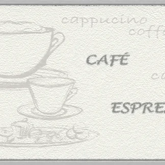 Rasch Vliesborte 770759 Selection, Café weiß-silber, 5x0,17 m