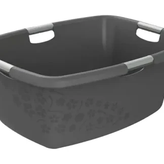 Rotho Wäschewanne Flowers 50 L anthrazit 65,1 x 48,6 x 26,2 cm (L x B x H)