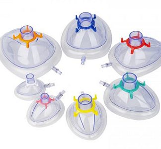 Mascherina anestesia monouso tg. 4 - adulto - rosso