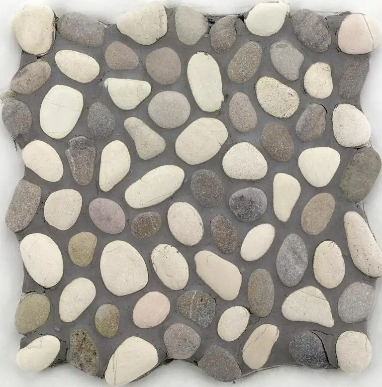 Mosaikfliese Flusskiesel 30 x 30 cm grau-weiß