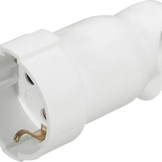 LEGRAND Schutzkontakt-Kupplung mit Knickschutz und Ausziehhilfe weiß