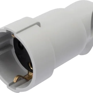 LEGRAND Schutzkontakt-Kupplung mit Knickschutz und Ausziehhilfe grau