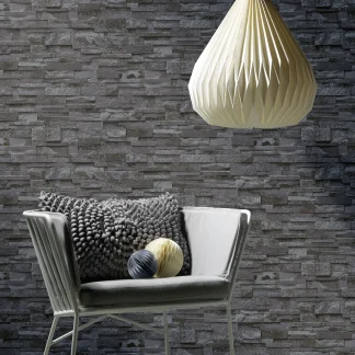 Erismann Vliestapete 02363-40 Stein schwarz 10,05 x 0,53 m