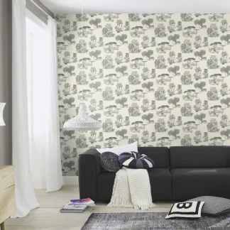 Rasch Vliestapete 555028 Schwarz-Anthrazit Muster & Motive 10,05 m x 0,53 m