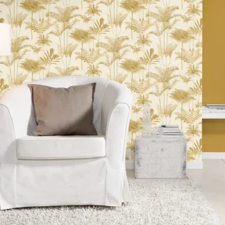 Rasch Vliestapete 555929 Gelb-Ocker Uni 10,05 m x 0,53 m