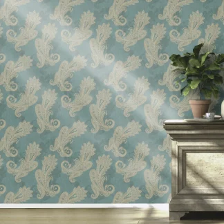 Rasch Vliestapete 746457 Grün-Opalgrün hell Muster & Motive 10,05 m x 0,53 m