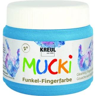 Kreul Mucki Funkel-Fingerfarbe Diamantenblau 150 ml