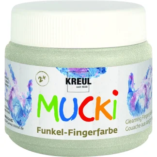 Kreul Mucki Funkel-Fingerfarbe Drachensilber 150 ml