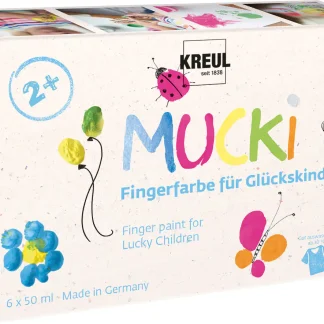 Kreul Mucki Fingerfarbe für Glückskinder 6er Set 50 ml
