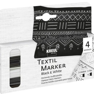 Kreul Textil Marker Opak 4er Set Black & White