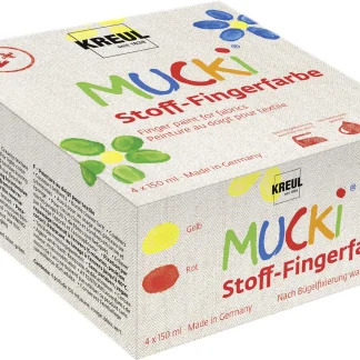 Kreul Mucki Stoff-Fingerfarbe 4er Set je 150 ml