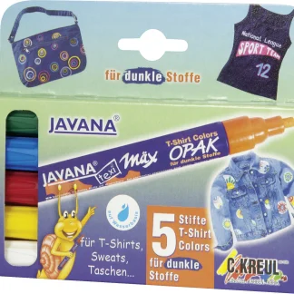 Kreul Javana Stoffmalstifte Opak 5er Set helle & dunkle Stoffe texi mäx