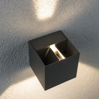 Paulmann Special Line LED Außen-Wandleuchte Cybo grau 8 x 8 cm Up & Down