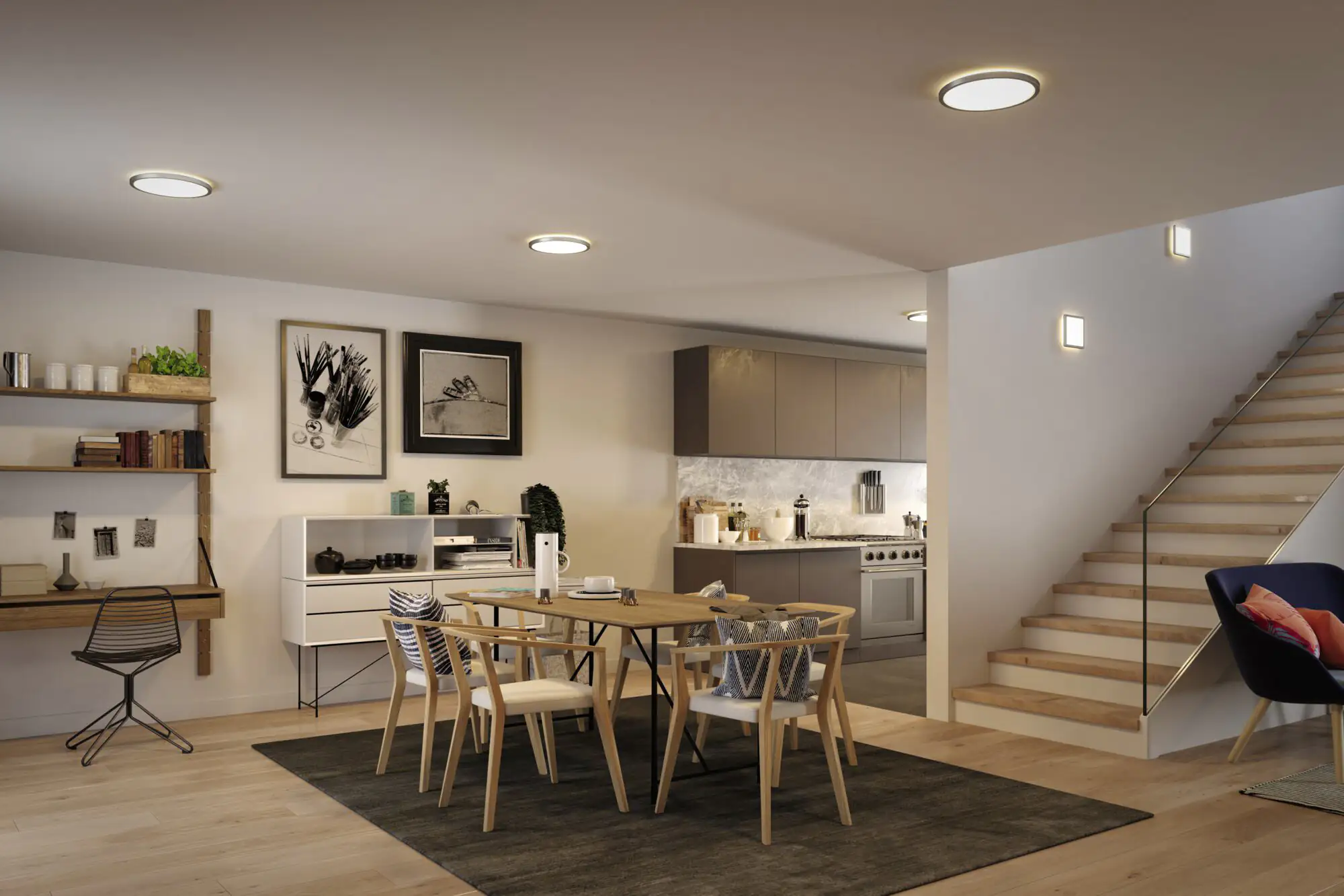 Paulmann LED Panel Atria Shine chrom-matt 19 x 19 cm warmweiß