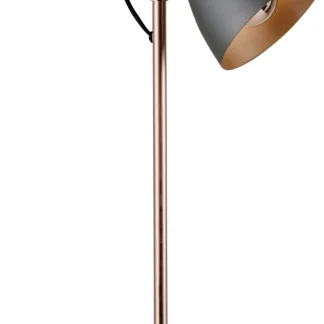 Paulmann Tischleuchte Neordic Orm E27, grau, kupfer-matt, dimmbar