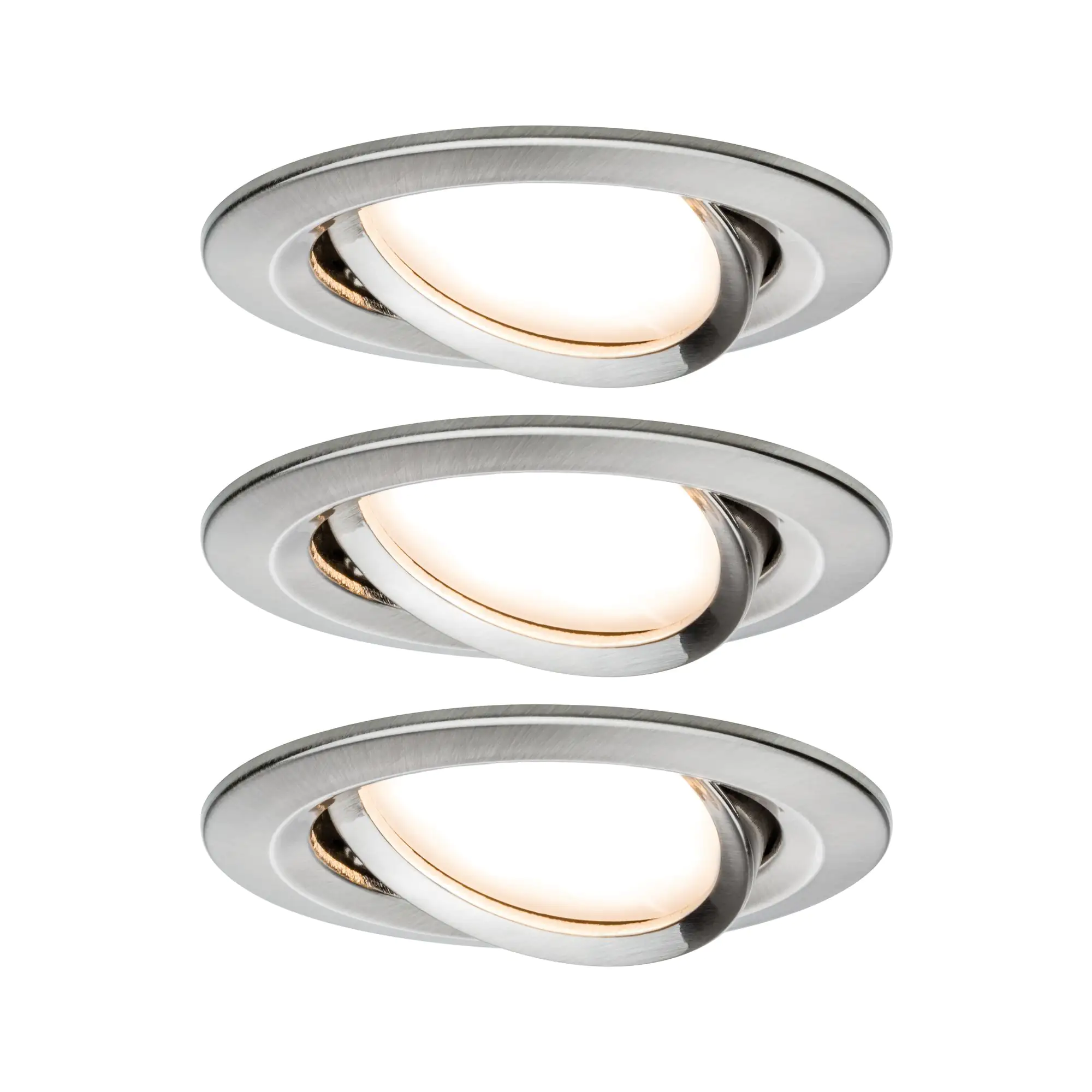 Paulmann LED Einbauleuchte Nova Coin 3er Set eisen 8,4 cm warmweiß