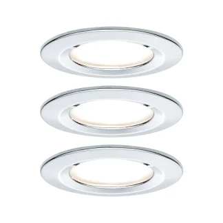 Paulmann LED Einbauleuchte Nova Coin 3er Set chrom Ø 7,8 cm starr warmweiß