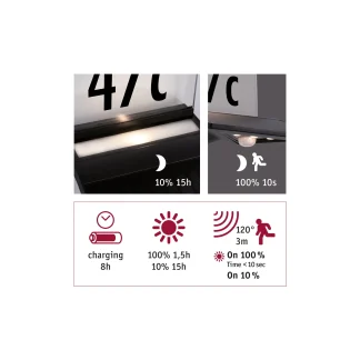 Paulmann LED Solar-Hausnummernleuchte Yoko anthrazit warmweiß