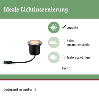 Paulmann Plug & Shine LED Bodeneinbauleuchte Floor insect-friendly Ø 9,8 cm