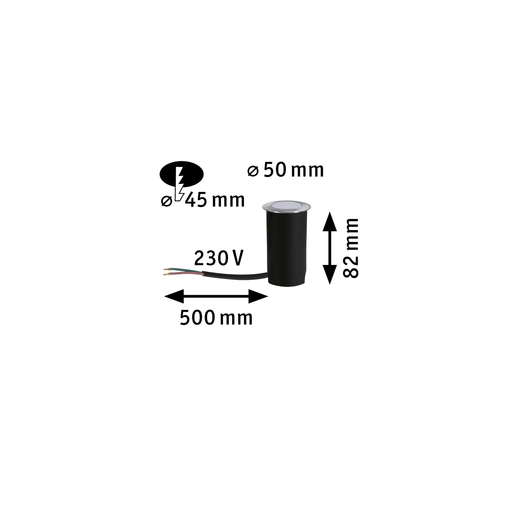 Paulmann LED Bodeneinbauleuchte insect-friendly alu Ø 5 cm warmweiß