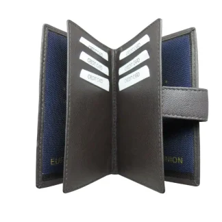 Ausweistasche Leder schwarz 12 x 9 cm
