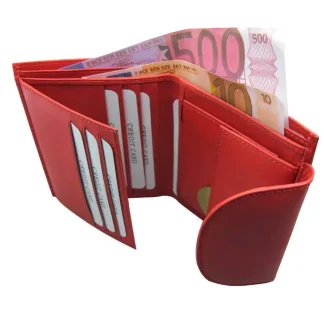 Geldbörse Leder rot 10,8 x 9,2 cm