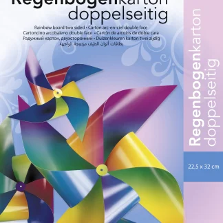 Glorex Regenbogenkartonmappe 200g/qm 22,5 x 32 cm, 10 Blatt