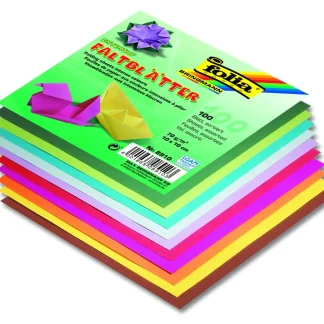 Glorex Faltblätter 70g farb.sortiert 10 x 10 cm, 100 Blatt