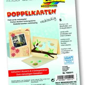 Glorex Doppelkarten 10,5 x 15 cm strohgelb, 5 Stück