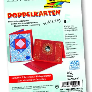 Glorex Doppelkarten 10,5 x 15 cm hochrot, 5 Stück