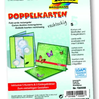 Glorex Doppelkarten 10,5 x 15 cm tannengrün, 5 Stück