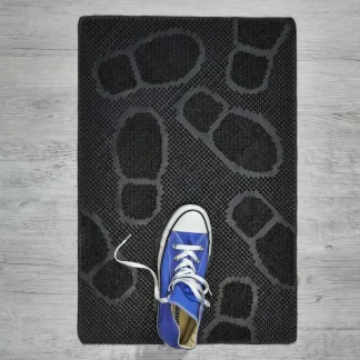 Fußmatte Step Füße schwarz, 40 x 60 cm