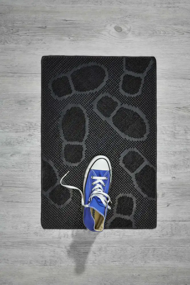 Fußmatte Step Füße schwarz, 40 x 60 cm