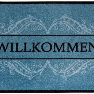 Fußmatte Carmen Willkommen blue, 39 x 58 cm