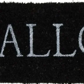 Fußmatte Hallo Kokos schwarz, 26 x 75 cm