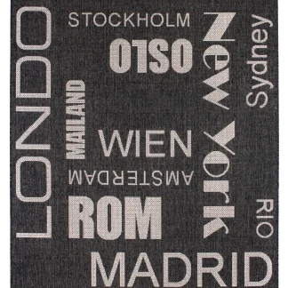 Andiamo Teppich New Orlenas Städte anthrazit, 160 x 230 cm