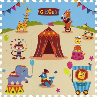 Puzzle-Teppich Zirkus 9-teilig 1 Teil 30 x 30 x 1 cm