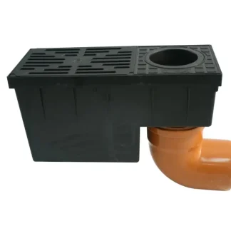 Marley Regensinkkasten mit Laubfangkorb mit Laubfangkorb, für Fallrohr 75-110, schwarz