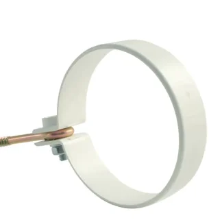 Marley Fallrohrschelle NW 75 mm, mit Ringschraube, weiß