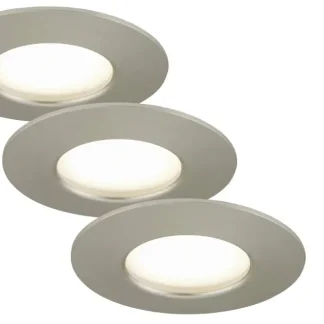 Briloner 3er Set LED Einbauleuchten Attach nickel-matt Ø 7,5 cm