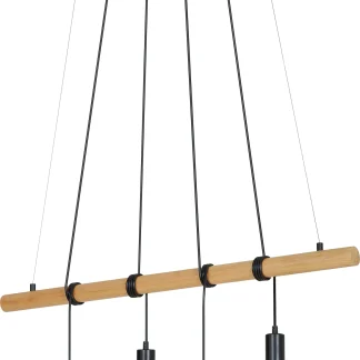 Di-Ka Pendelleuchte Bar 4-flammig Holz/Metall