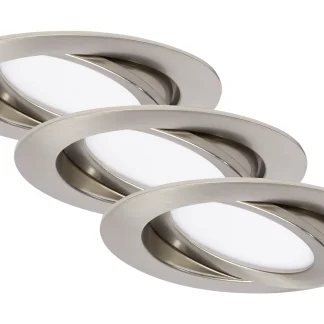 Di-Ka LED Einbauleuchte Flat-In 3er Set nickel-matt Ø 10,6 cm 7 W