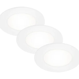 Di-Ka LED Einbauleuchte Flat-In 3er Set weiß Ø 8,6 cm 3W, neutralweiß