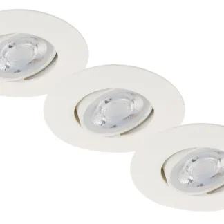Briloner 3er Set LED Einbauleuchte Nava weiß Ø 9 cm warmweiß dimmbar